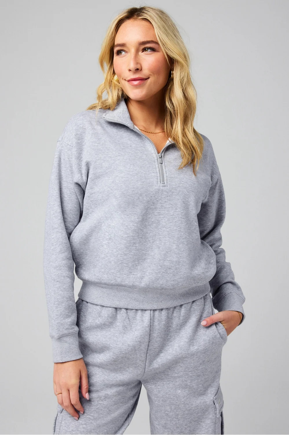 Cozy Fleece Half Zip Sweatshirt | Fabletics