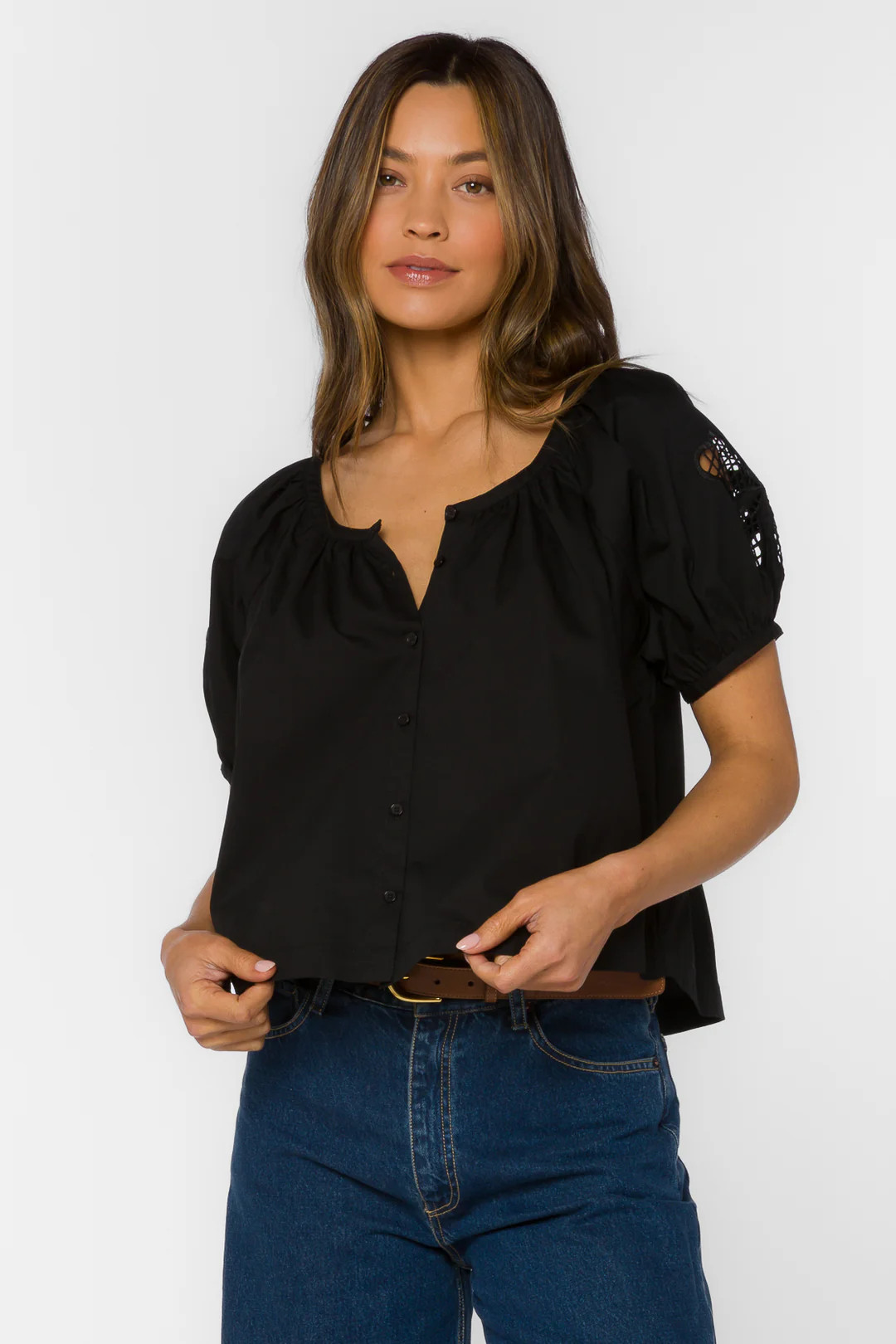Flora Black Top | Velvet Heart Clothing