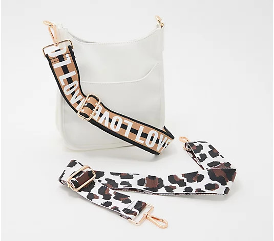 AHDORNED Medium Faux Leather Crossbody with Extra Strap | QVC