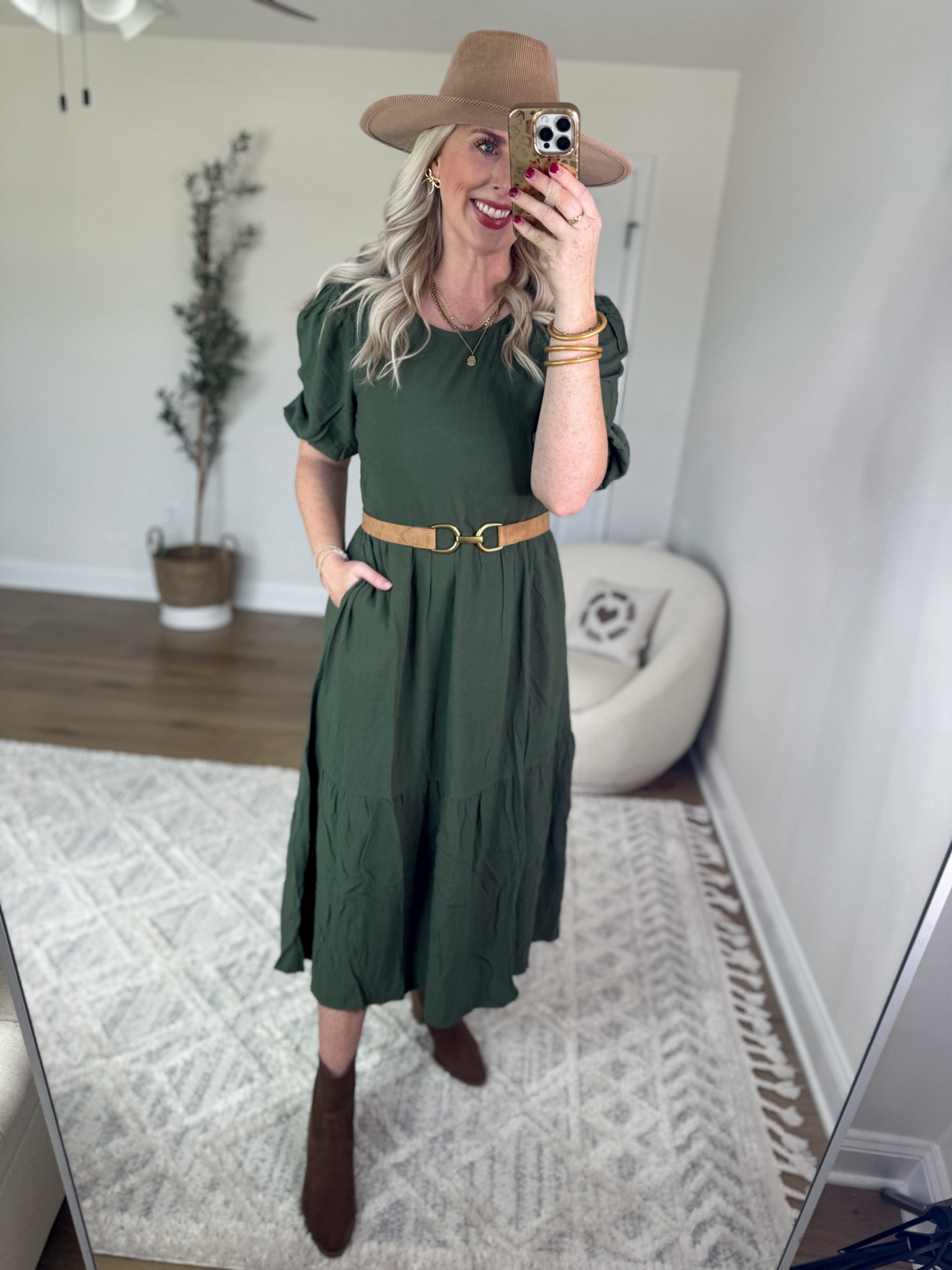 Weekend Walmart Wins try on 
Olive green midi dress- medium 

#LTKStyleTip #LTKFindsUnder50 #LTKSeasonal