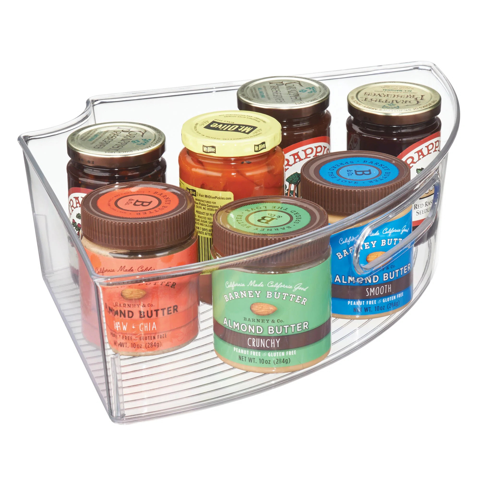 iDesign Plastic Lazy Susan Storage Basket 1/4 Wedge with Handle 16.3" x 10.8" x 4.0", Clear | Wayfair North America