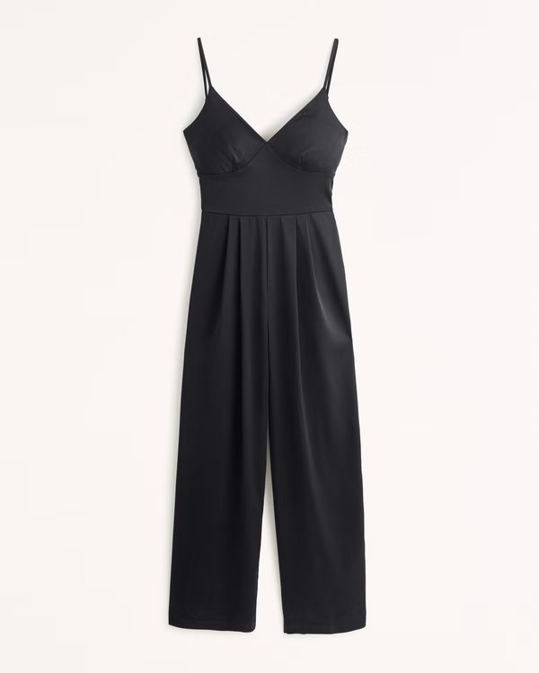 Plunge Satin Jumpsuit | Abercrombie & Fitch (US)