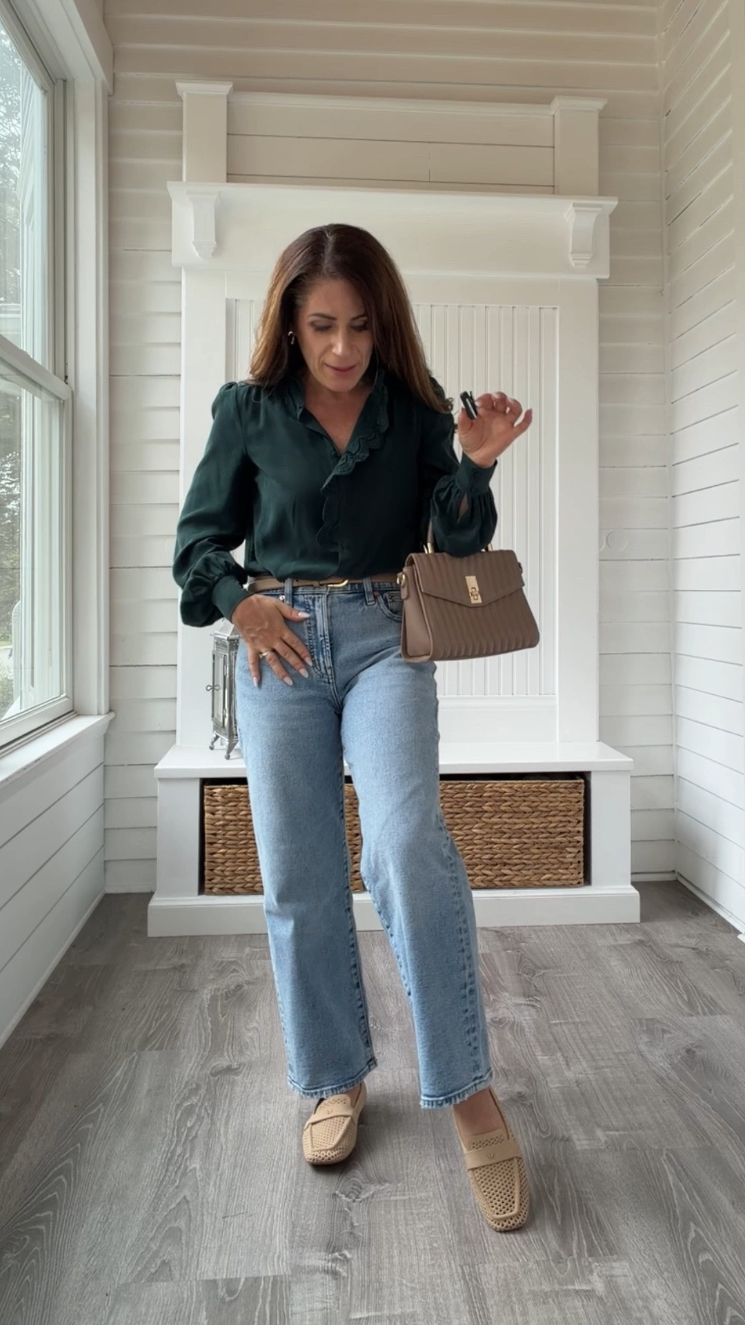 Add a touch of elegance to your light wash denim with a classic loafer and an incredibly feminine @SEZANE blouse. This is the Chlo blouse and it is a  dreamy color for fall. Wearing the 0 - measurements 33-26-36 for sizing comparison. 

Fall outfits over 50 | casual fall outfits

#LTKPetite #LTKOver40 #LTKootd