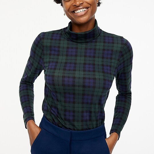 Printed tissue turtleneck | J.Crew Factory