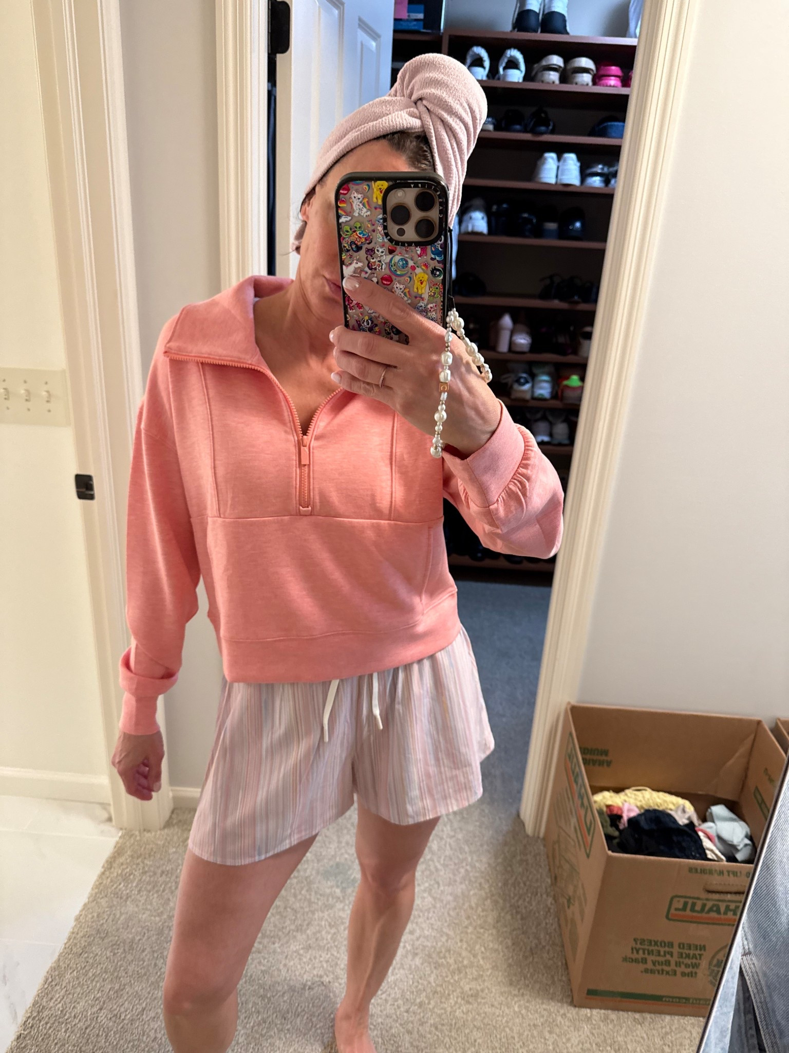 Absolutely loving this Travis Mathews fit! Wearing size small is everything. Also this hair towel is perfect for protecting your hair and cutting down drying time! 

#LTKOver40 #LTKStyleTip #LTKBeauty