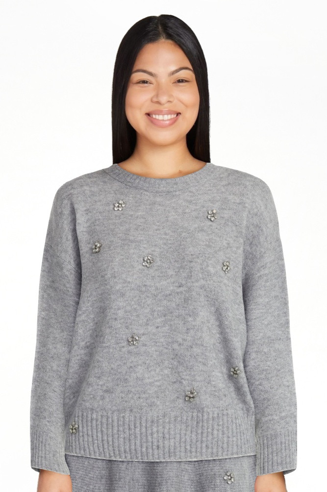 Free Assembly Women's Embellished Mock Neck Sweater with Long Sleeves, Sizes XS-4X | Walmart (US)