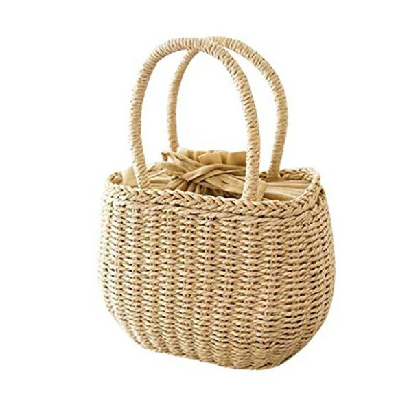 Women Straw Bag Woven Bag Summer Beach Rattan Shoulder Bag Bamboo Bag Casual Handbag | Walmart (US)