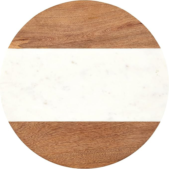 Mud Pie Marble and Wood Lazy Susan, 16" dia, BROWN | Amazon (US)