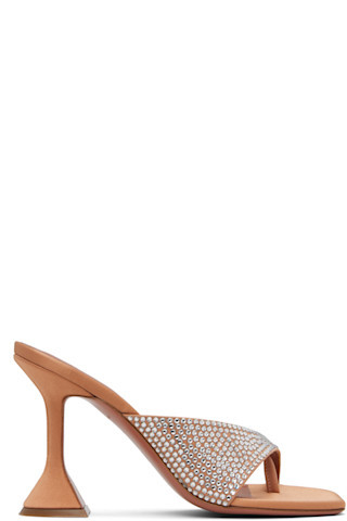 Tan Shiona Slipper 95 Heeled Sandals | SSENSE
