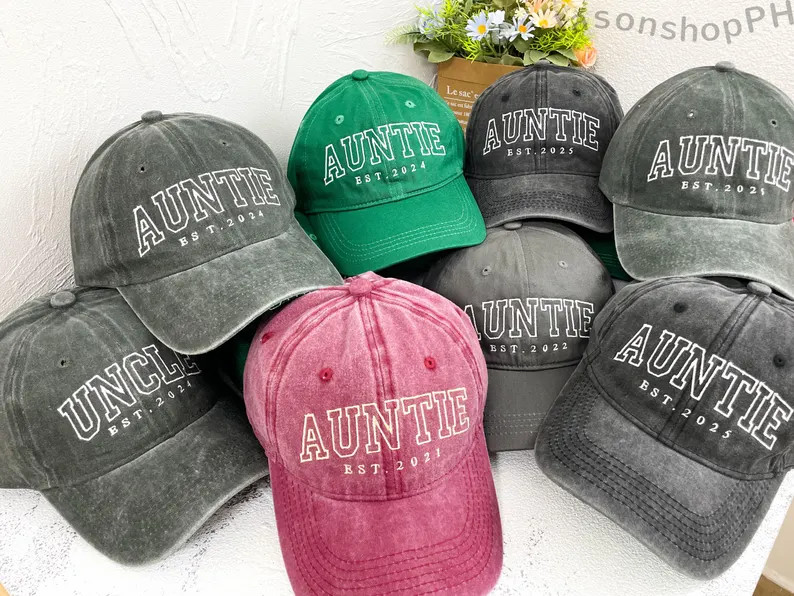 Personalized Embroidered Auntie Hat | Custom Unisex Baseball Cap | Perfect Gift for New Aunts | B... | Etsy (US)