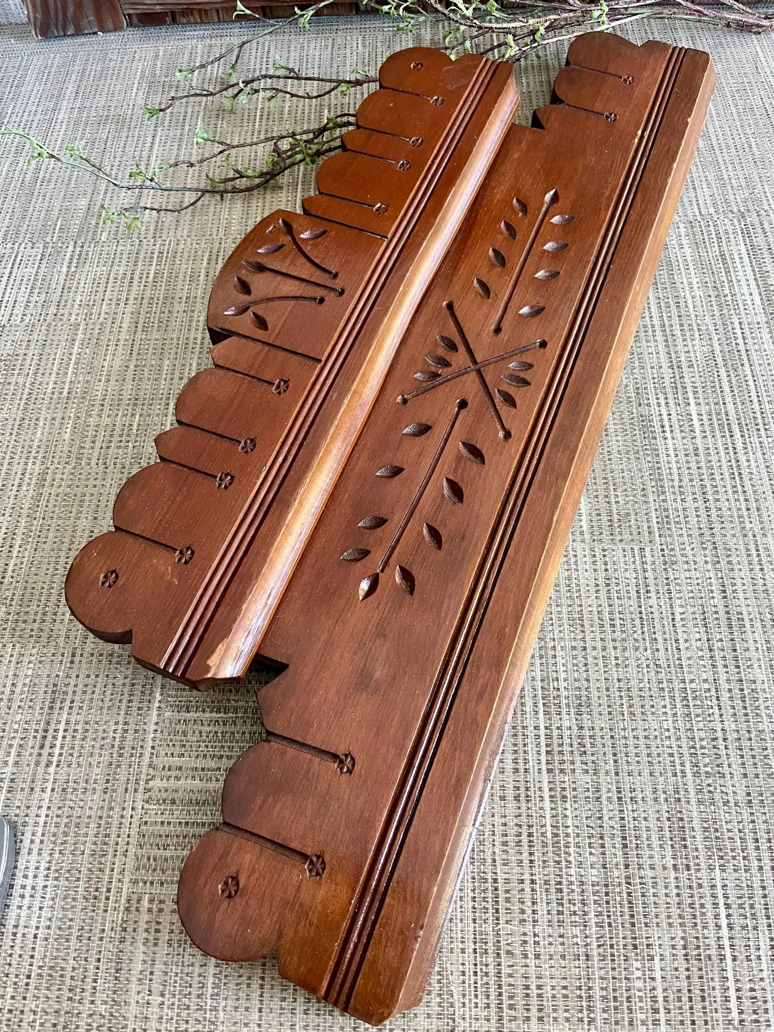 Antique Solid Wood Pediment Wood Architectural Salvage Hand Carved Vintage Wall Decor Farmhouse F... | Etsy (US)