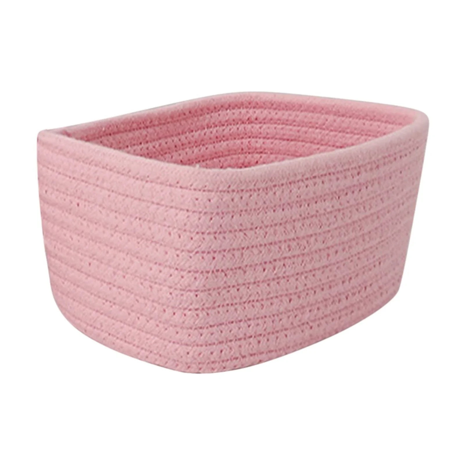 Lcxifdre Small Cotton Rope Woven Storage Basket, Pink Decorative Organizer Bin for Toys, Pet Supp... | Walmart (US)
