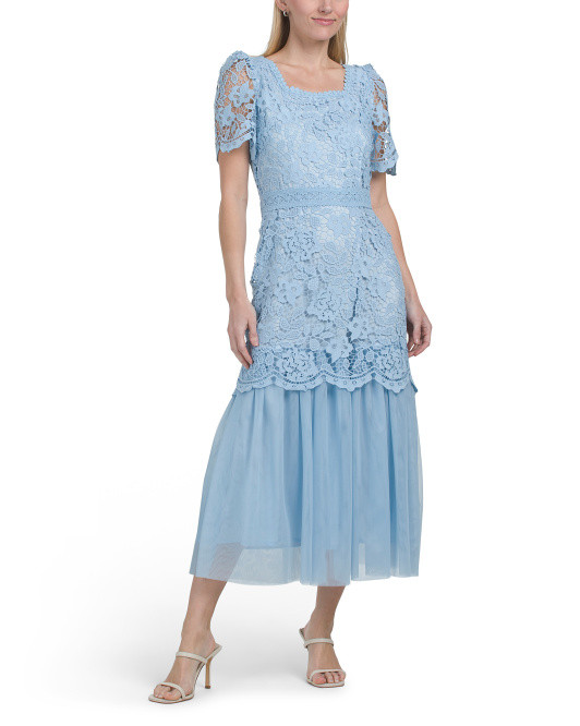 Short Sleeve Lace Maxi Dress | TJ Maxx