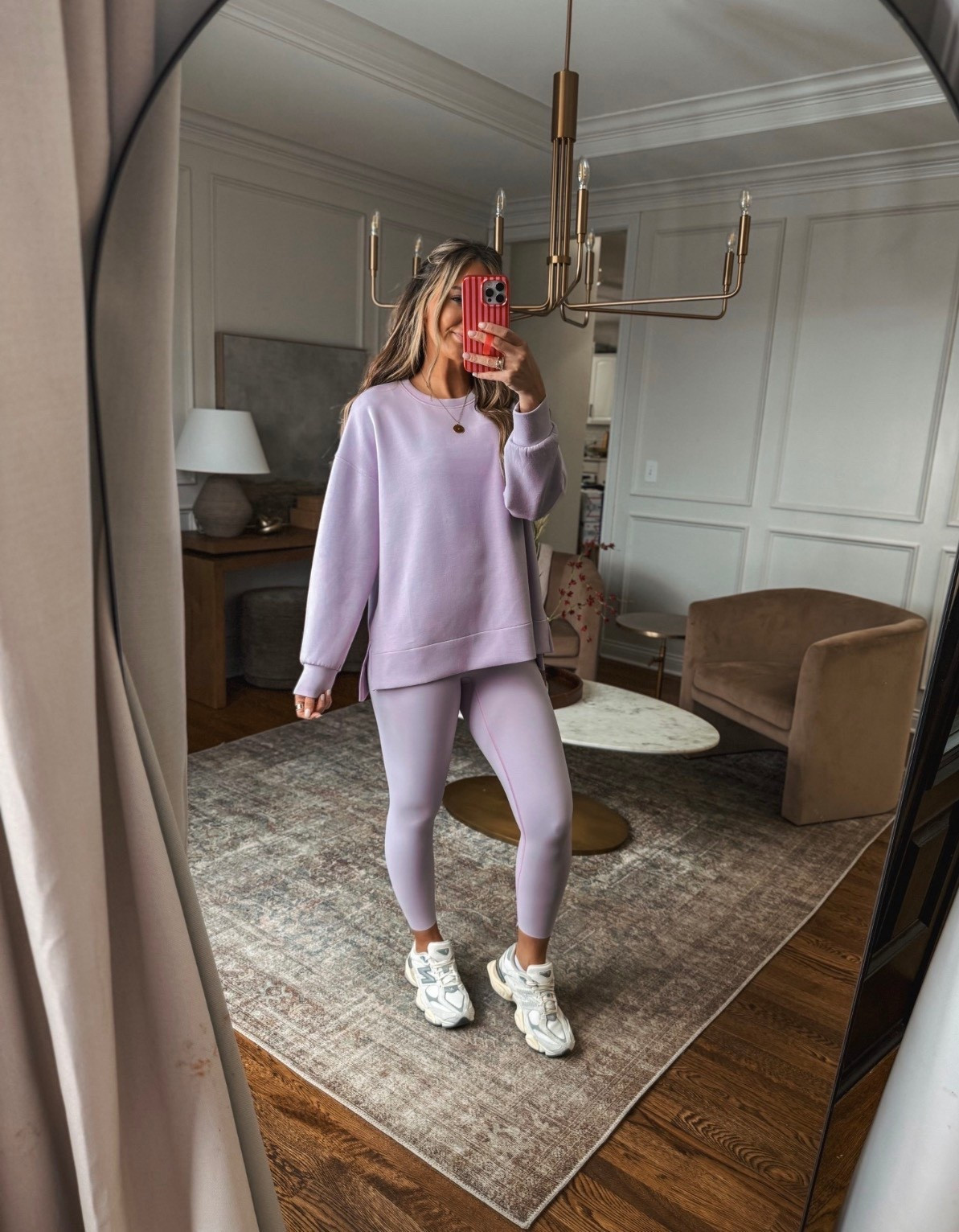 Snowed in but bringing some happiness to my day with these @spanx new arrivals! How gorgeous is this color?! The air essentials tunic is one of those pieces you’ll grab for over & over again. So lightweight & airy. And the matching booty lifting leggings can be worn everyday and as activewear! Use code LIVINSTYLEXSPANX at checkout for new customers! #SpanxPartner

I sized up to a large in the tunic
Small in the sports bra tank
Small in the leggings 

#LTKfitnessgoals #LTKmomlife #LTKTall