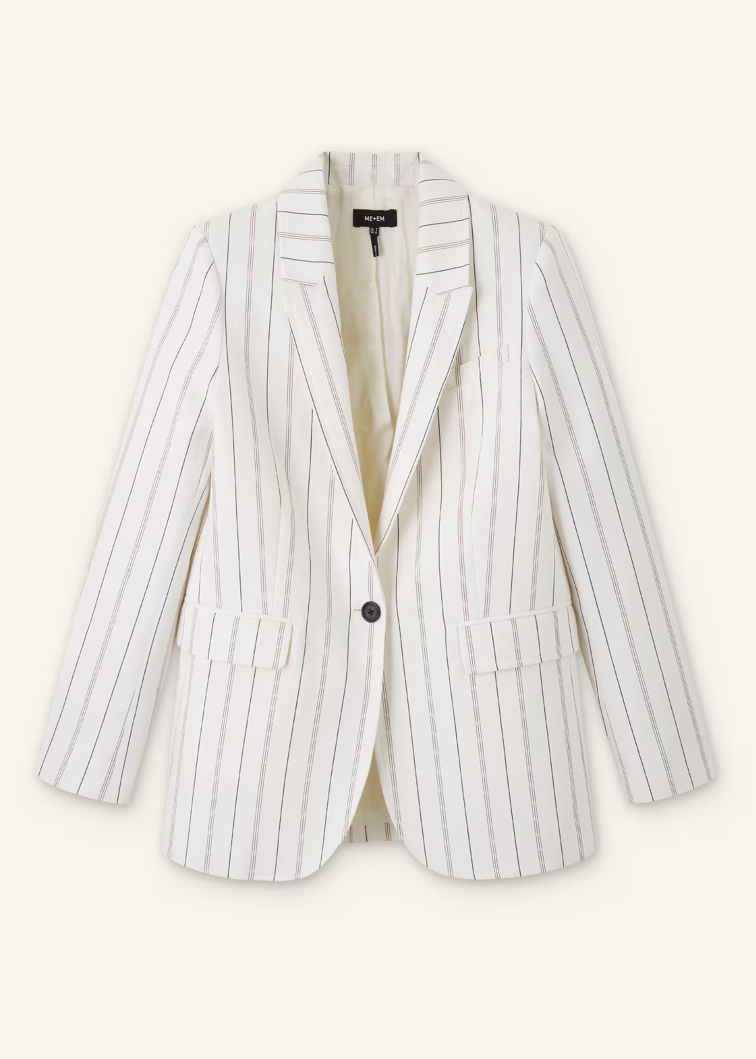 Women's White Very Useful Stripe Blazer | ME+EM | ME+EM Global (Excluding US)