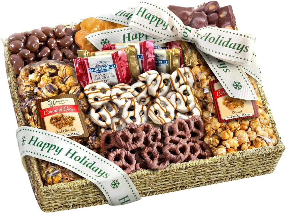 A Gift Inside Happy Holidays Chocolate Caramel and Crunch Grand Gift Basket | Amazon (US)