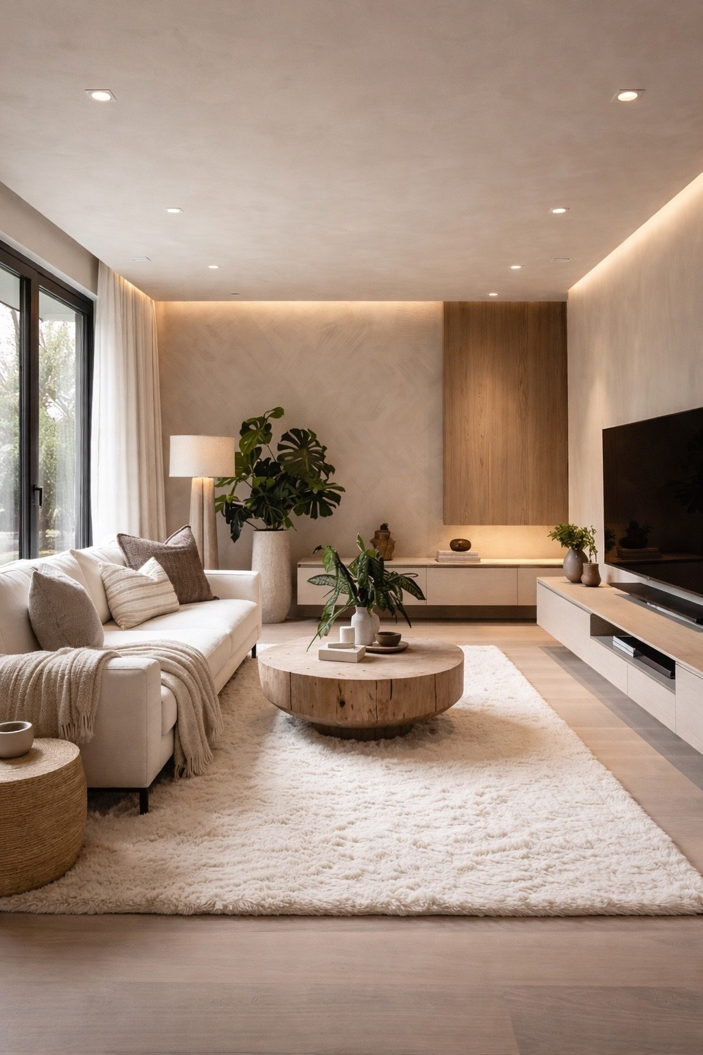 A warm and cozy modern living room designed in soft neutral tones with natural textures, minimal decor and timeless elegance. This space features a plush beige sofa, sculptural coffee table, textured rug and warm wood accents — perfect inspiration for a modern luxury home. Save for interior ideas and shop similar pieces for your living room.

#modernlivingroom #neutralinterior #cozylivingroom #luxuryliving #modernhome #interiorinspo #homedecorinspo #neutraldecor #livingroomdesign #minimalinterior #warmminimalism #ltkhome #ltkdecor #shopthelook #homestyle #contemporaryinterior