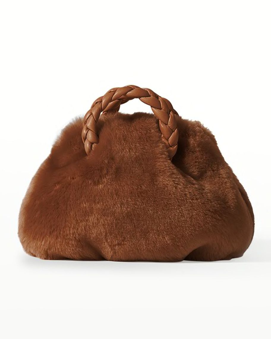 HEREU Bombon Shearling Top-Handle Bag | Neiman Marcus