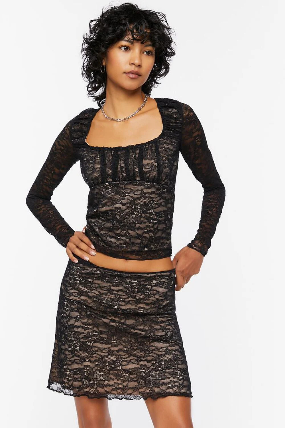 Floral Lace Mini Skirt | Forever 21 (US)