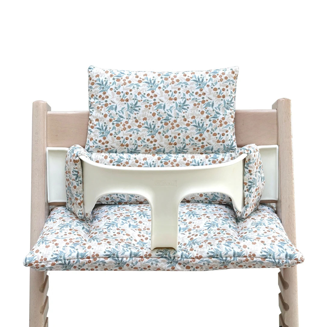 COATED Stokke Tripp Trapp Cushion Set for High Chair in flower meadow blue beige | Etsy (US)