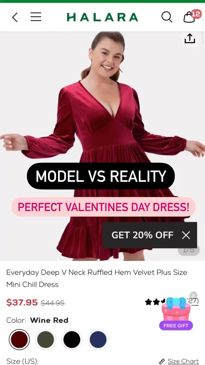 Women's Everyday Deep V Neck Ruffled Hem Velvet Plus Size Mini Chill Dress  - Halara