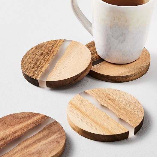 Wood & Resin Coasters (Set of 4) | West Elm (US)