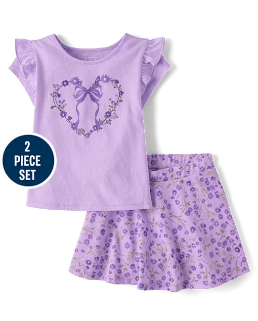 Toddler Girls Floral 2-Piece Outfit Set - purple | The Children's Place