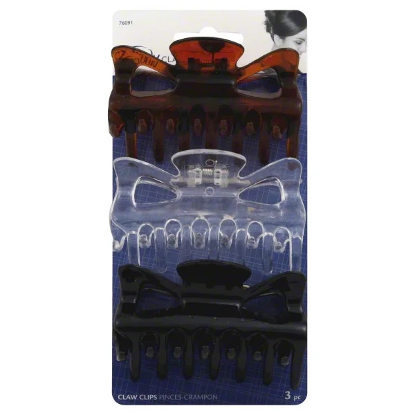 Goody Large Claw Clips, Basic Hair Clips, Marbled Brown Clips, 3 Pk | Walmart (US)