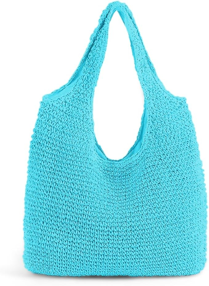 Hand-woven Soft Large Straw Shoulder Bag Boho Straw Handle Tote Retro Summer Beach Bag Rattan Han... | Amazon (US)