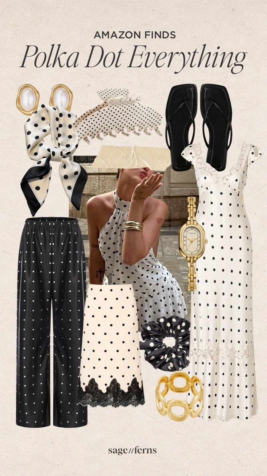 Polka dot Amazon finds you’ll wear on repeat 🤍 From chic polka dot dresses and satin scarves to comfy lounge pants, statement accessories, sandals, and timeless gold jewelry. The cutest black and white trend pieces for spring outfits, vacation looks, date night, and effortless everyday style. #AmazonFashion #PolkaDotStyle #LTKStyle #AmazonFinds #SpringOutfits

#LTKWorkwear #LTKootd #LTKSeasonal