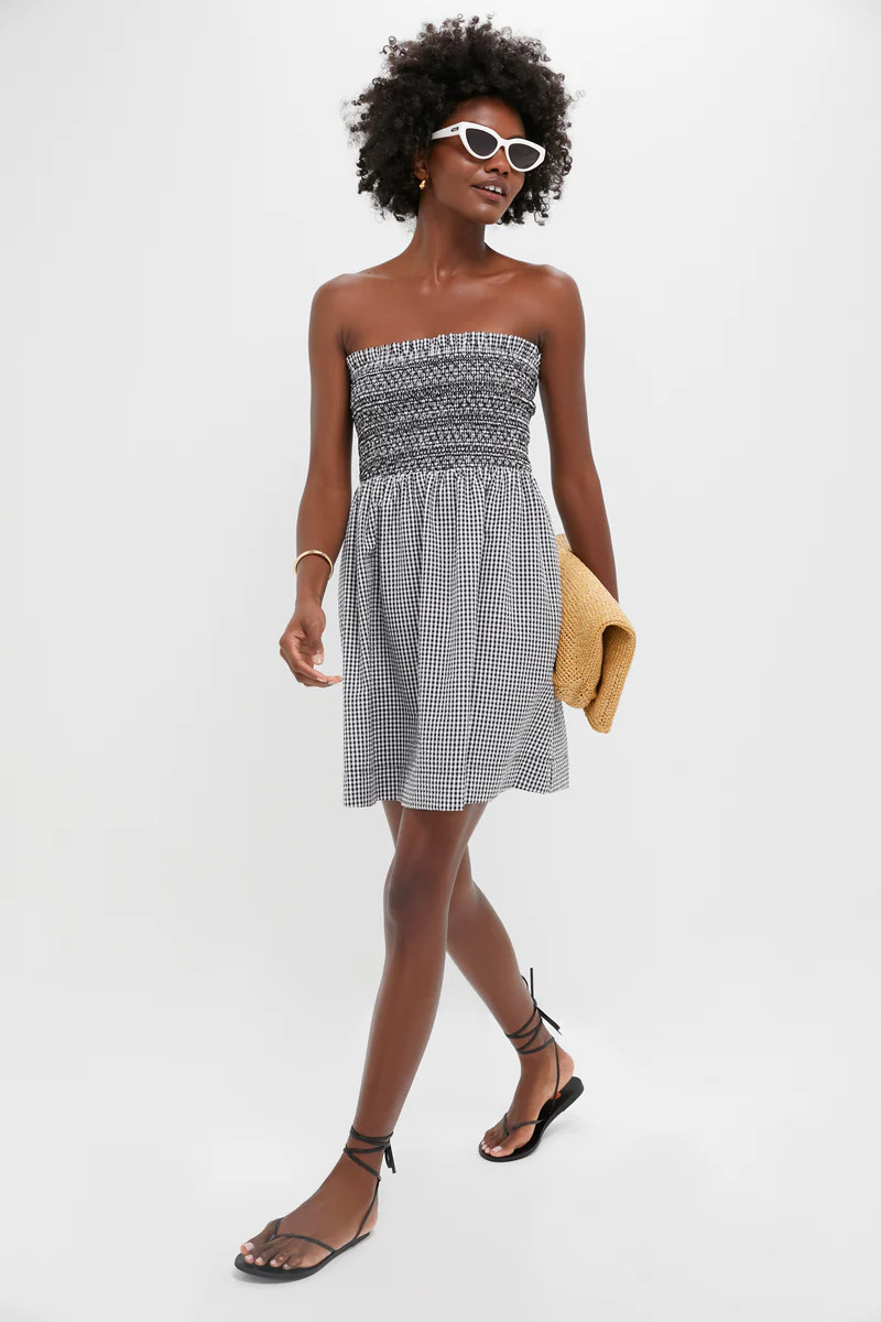 Black Gingham Seersucker Winona Mini Dress | Tuckernuck (US)