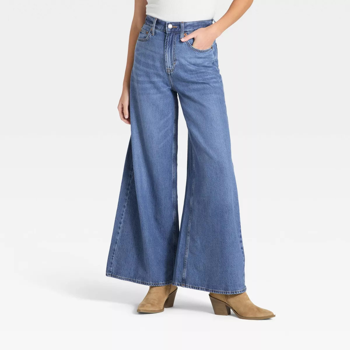 Women's Highest-Rise Palazzo Wide Leg Jeans - Universal Thread™ Vintage Medium Wash 6 | Target