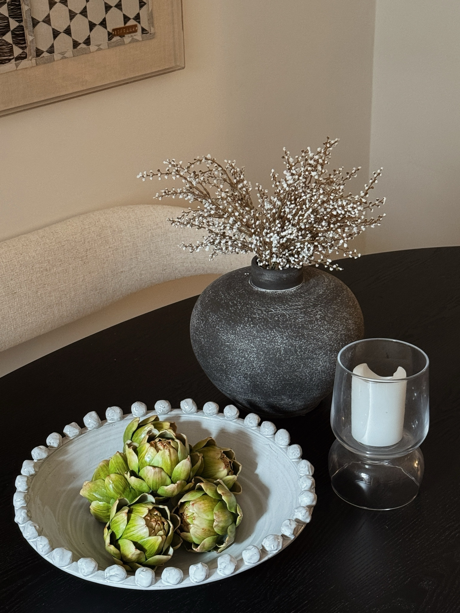 Faux artichokes for decorating 