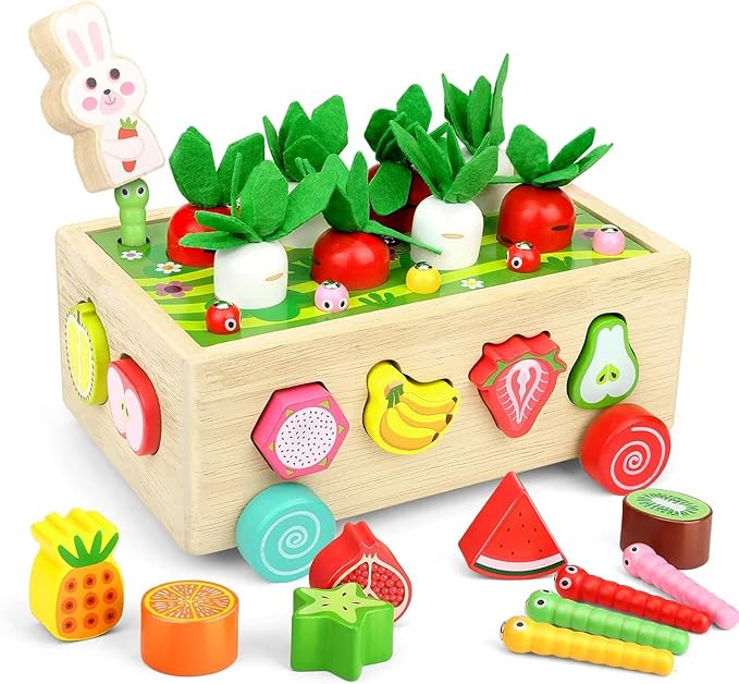 Toddler Wooden Montessori Toys: Easter Toys Basket Stuffers for Toddlers 1-3 - Educational Toys f... | Amazon (US)