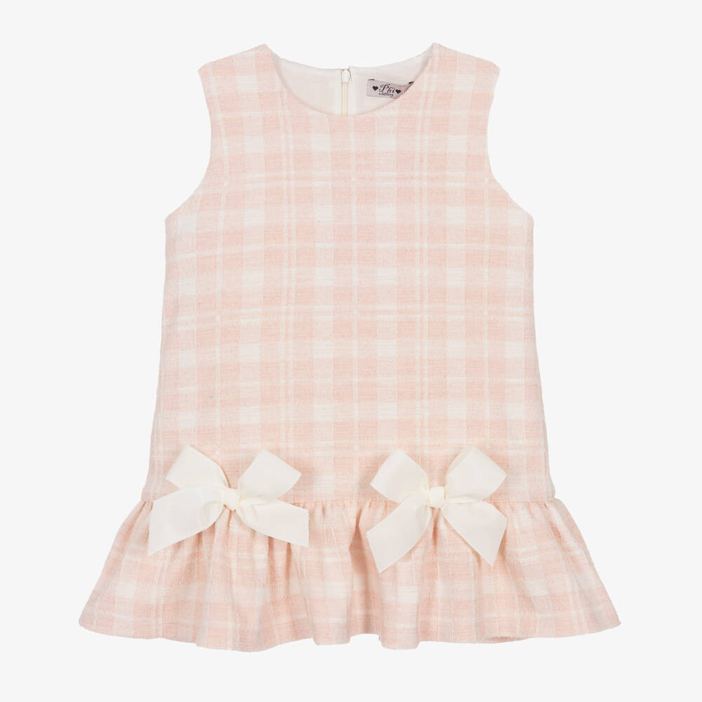 Girls Pink Check Dress | Childrensalon
