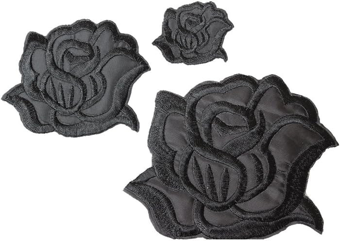 U-Sky Sew or Iron on Embroidered Patches | Classic Black Rose Design | Family Clothing DIY Projec... | Amazon (US)