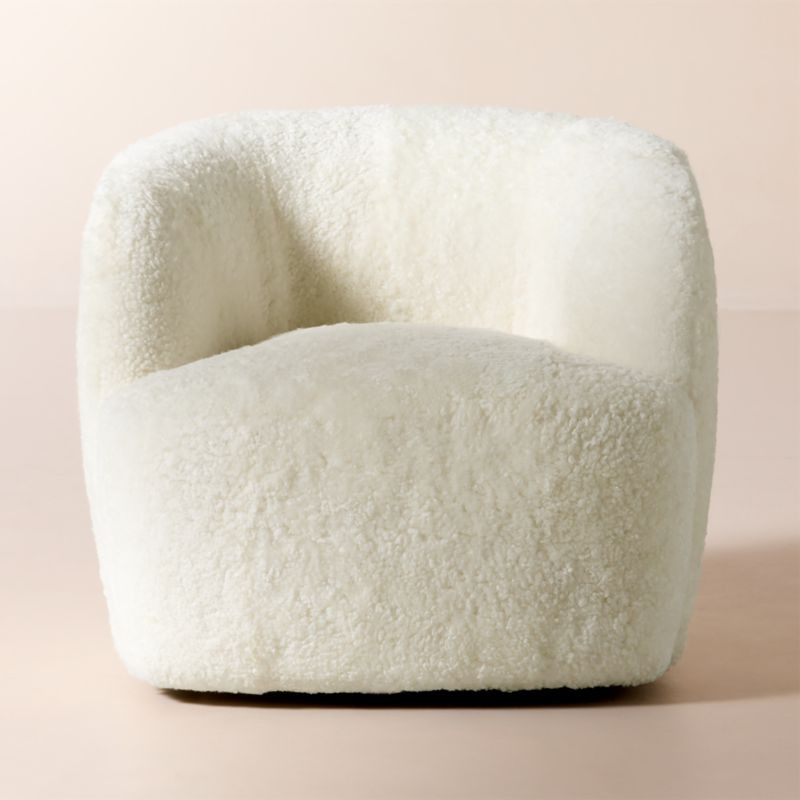 Gwyneth Shearling Swivel Chair by goop + Reviews | CB2 | CB2