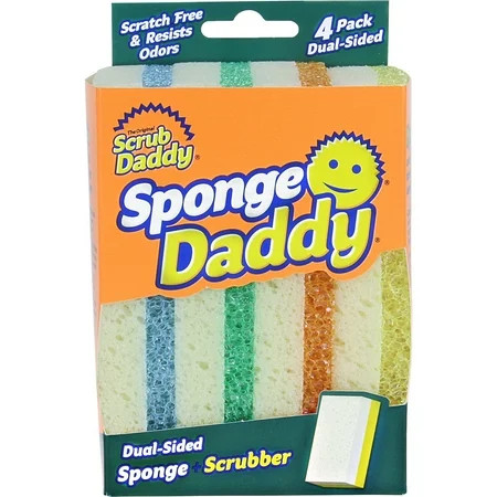 Scrub Daddy, Dual-sided Sponge Scrubber, 4 Count | Walmart (US)