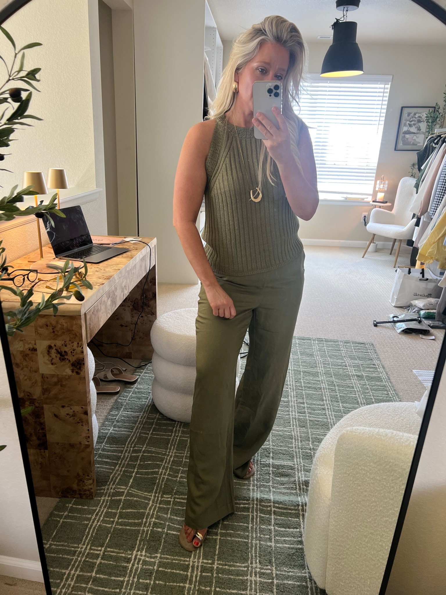  ✨Tap the bell and ❤️ for over 40 fashion, midlife style, midsize fashion and luxury looks for less. 

LOFT Haul Khaki green.  Where to wear :) 

⬇️Sizing information:
Medium top
Medium pants (size down if in between sizes)

1. Wine Tasting or Outdoor Lunch
Lean into natural textures—add tan leather slides, gold hoops, and a raffia bag. The monochrome green palette looks earthy and elegant, perfect for sipping al fresco.

2. Art Walk or Craft Fair
Keep it artsy and comfortable with espadrilles or fashion sneakers, a crossbody bag, and oversized sunglasses. The lightweight linen and crochet combo keeps you cool and stylish while browsing.

3. Casual Dinner Date or Girls' Night
Dress it up slightly with heeled mules, a layered necklace, and a clutch. A soft camisole under the crochet sweater adds polish without losing the relaxed vibe.

👑"Helping you look good, feel good!" - Lindsey Denver

Over 40 mom, over 50, midlife, midsize fashion, size 10, size 12, size 8, ootd, perimenopause, gen X, body confidence, over 45, outfit inspiration, mom outfit 

#LTKOver40 #LTKFindsUnder50 #LTKMidsize