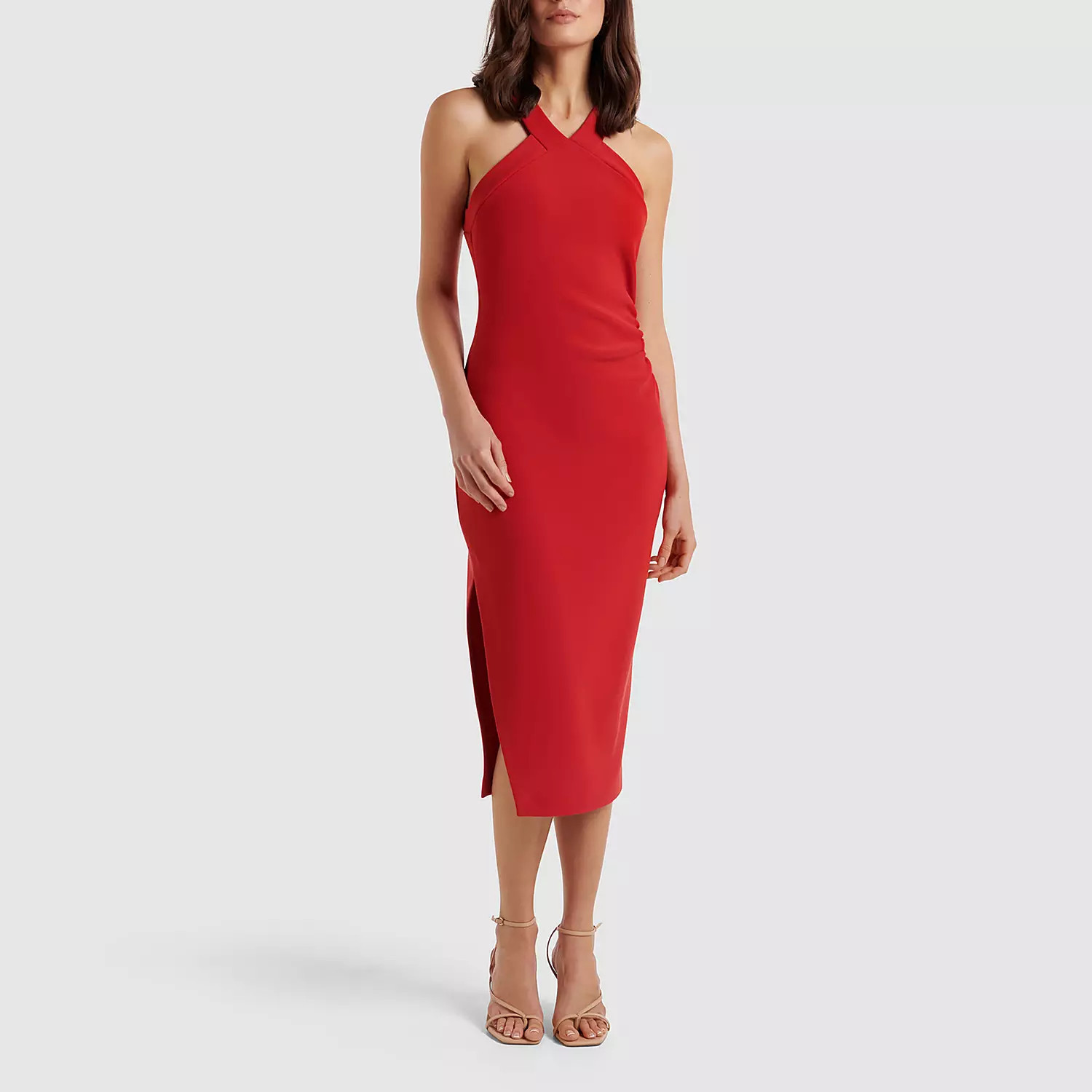 FOREVER NEW Charlie Arrow Neck Bodycon Dress - Red | Brown Thomas (IE)