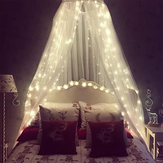 Mosquito Net for Bed, Bed Canopy with 100 led String Lights, Ultra Large Hanging Queen Canopy Bed... | Amazon (US)