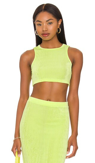Natalia Crop Top in Acid Lime | Revolve Clothing (Global)