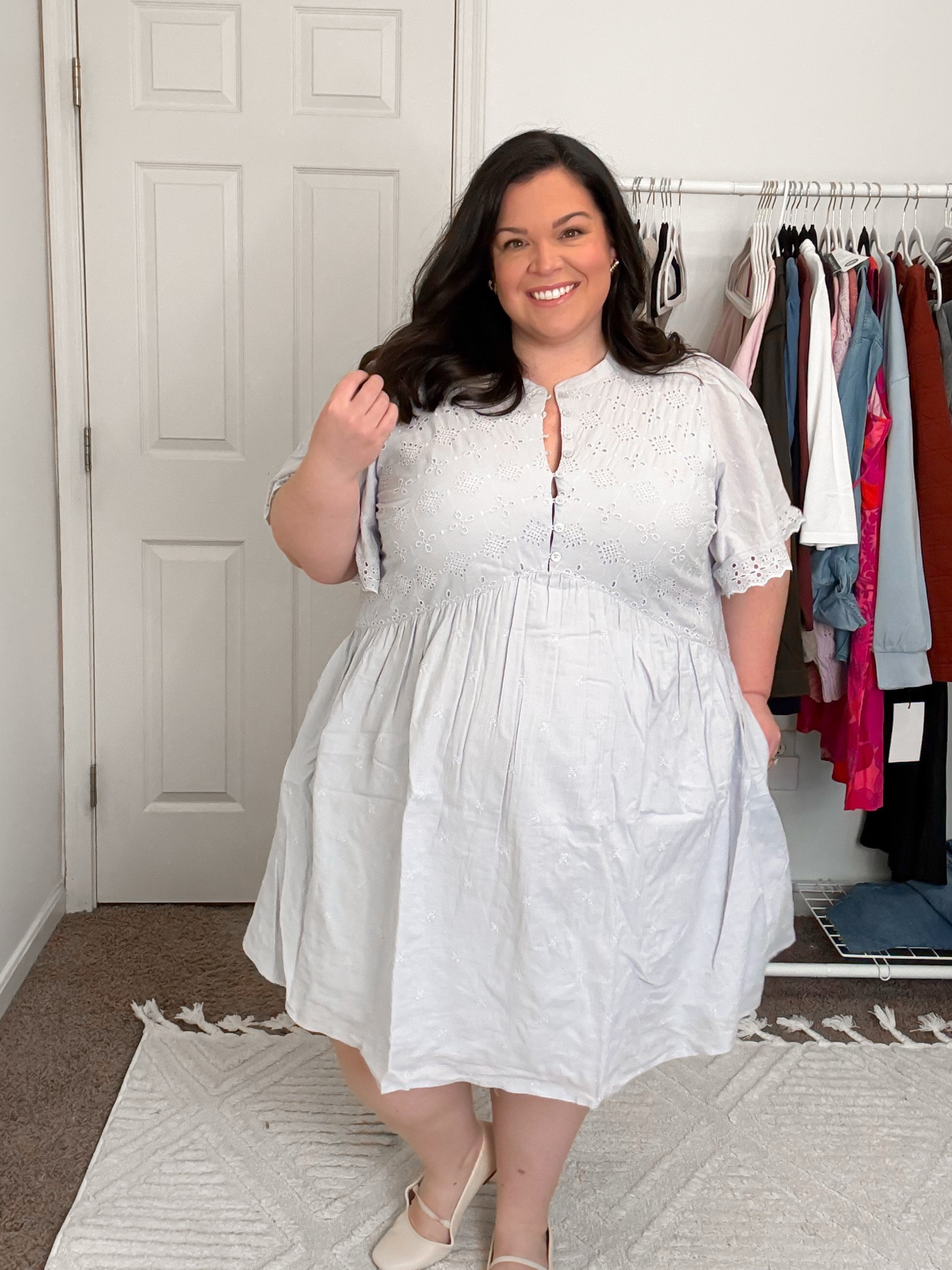 This light blue target eyelet spring dress is a 10/19! It fits true to size and comes in sizes xs-4x.  I’m in a 2x

#LTKPlusSize #LTKFindsUnder50 #LTKStyleTip