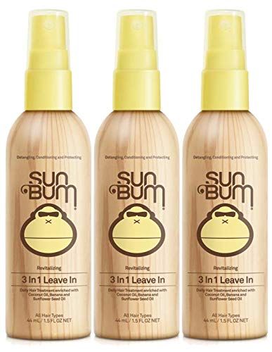 Sun Bum Revitalizing 3 in 1 Leave In Hair Conditioner, 1.5 oz, pack of 3 | Amazon (US)