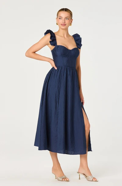 Wedelia Bustier Midi Dress - Navy / XS | ASTR The Label (US)