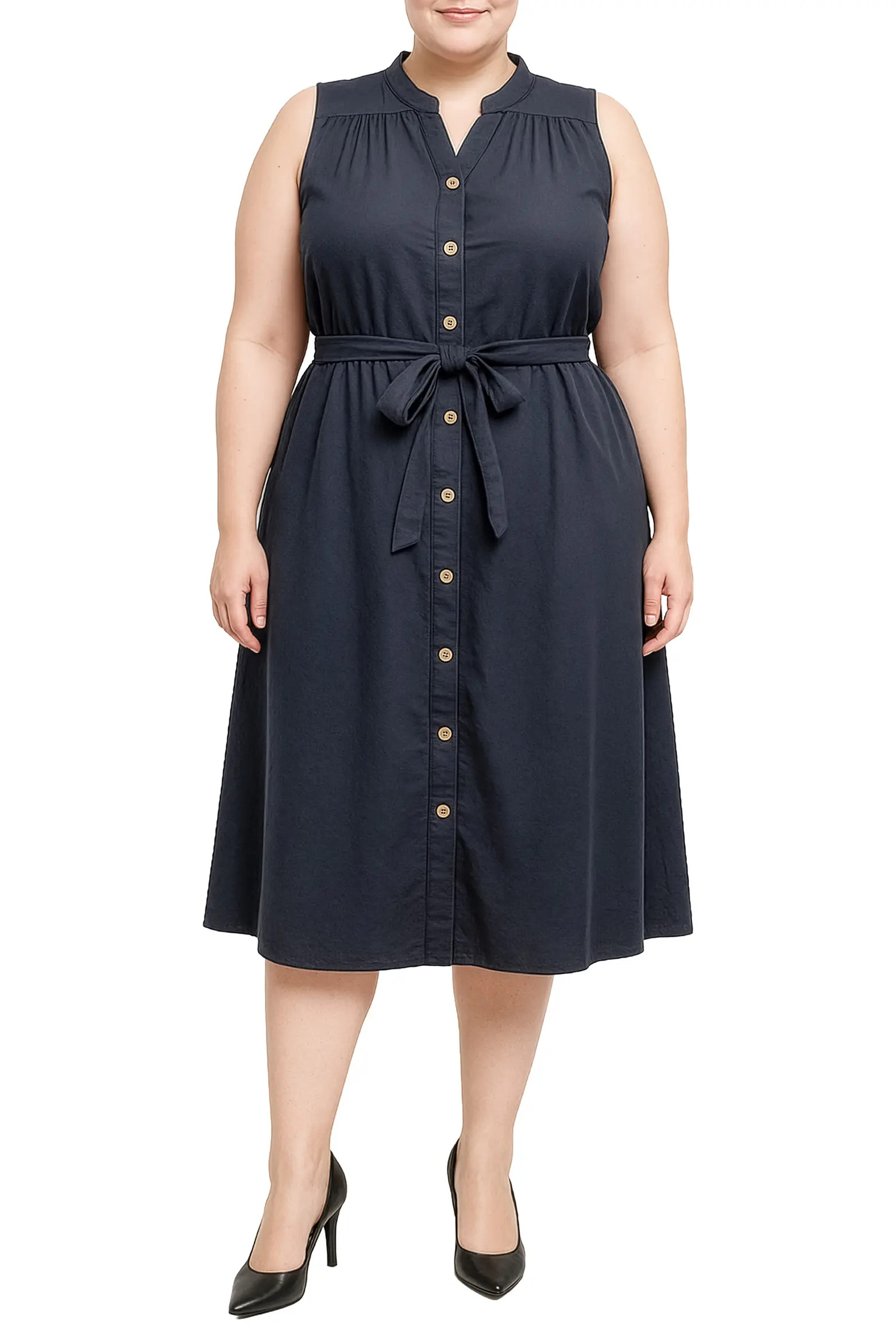 Belted Sleeveless Cotton Shirtdress (Women) | Nordstrom | Nordstrom