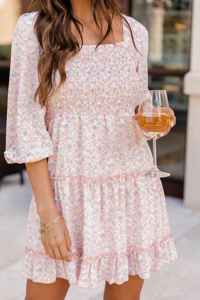 Running Through Gardens Pastel Floral Dress | The Pink Lily Boutique