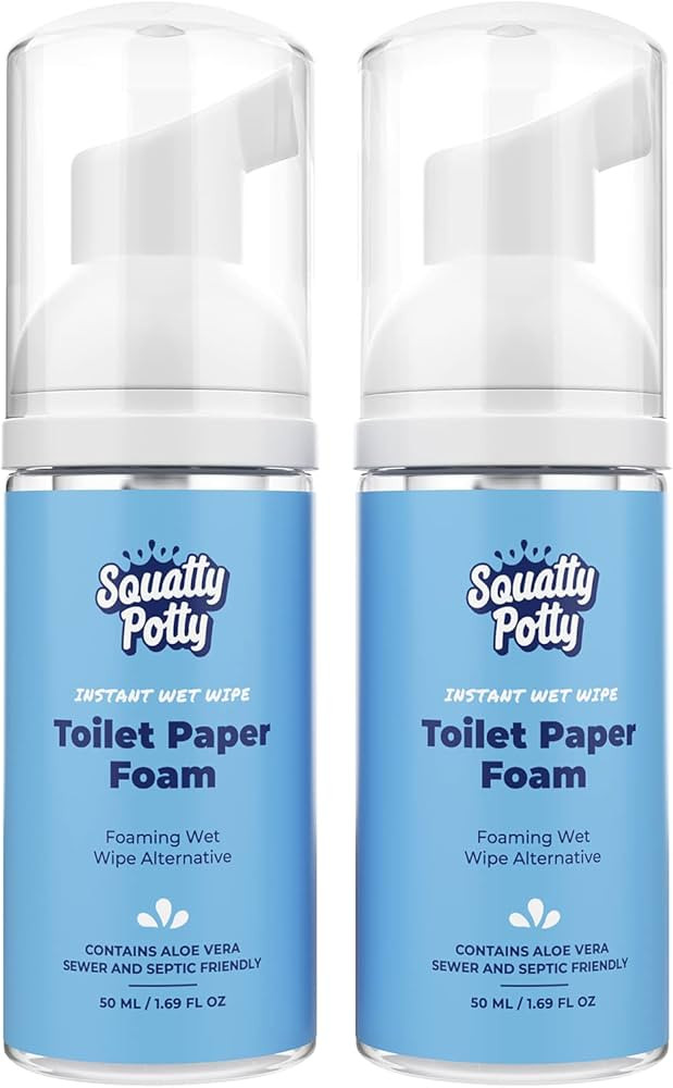 Squatty Potty Toilet Tissue Paper Foam Instant Wet Wipe Alternative - 2 Pack, 50 ml, 1.69 Fl Oz | Amazon (US)