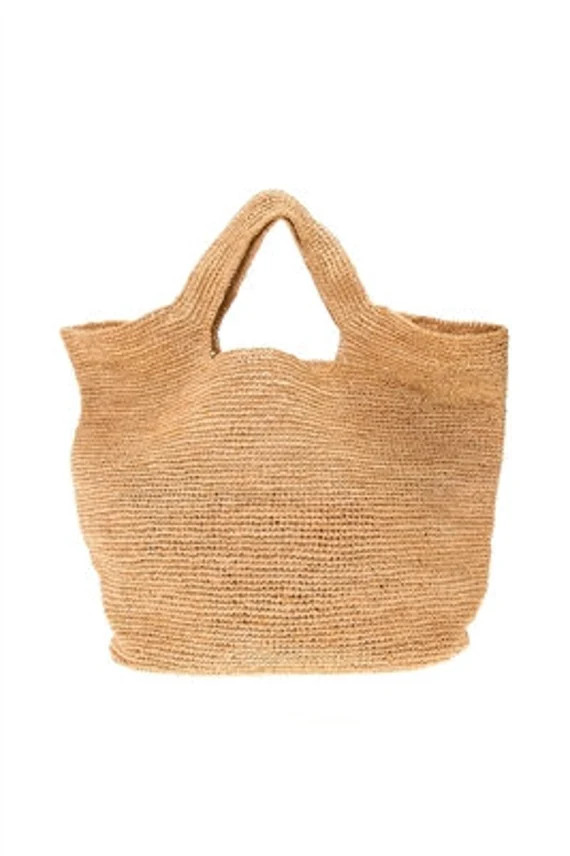 Hand Crocheted Natural Raffia Tote Bag in Roomy Carryall | Etsy | Etsy (US)