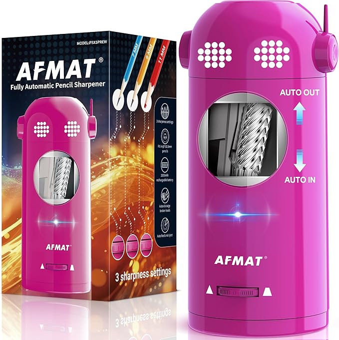 AFMAT PSX5EW Electric Pencil Sharpener Fully Automatic, Robot Pencil Sharpener for 7-11.5mm Penci... | Amazon (US)
